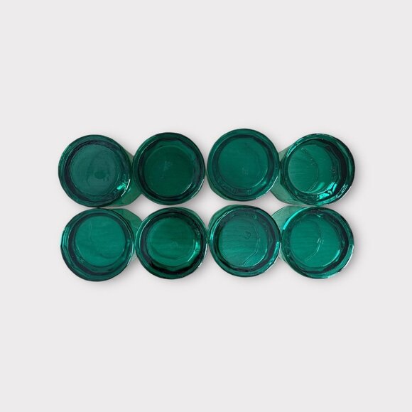 Anchor Hocking Essex Green Glass Tumblers Set Of 8 Double Old Fashioned Cups - Picture 4 of 5